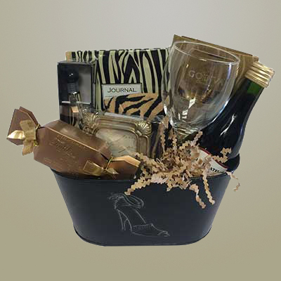 Journaling Gift Basket with Wine